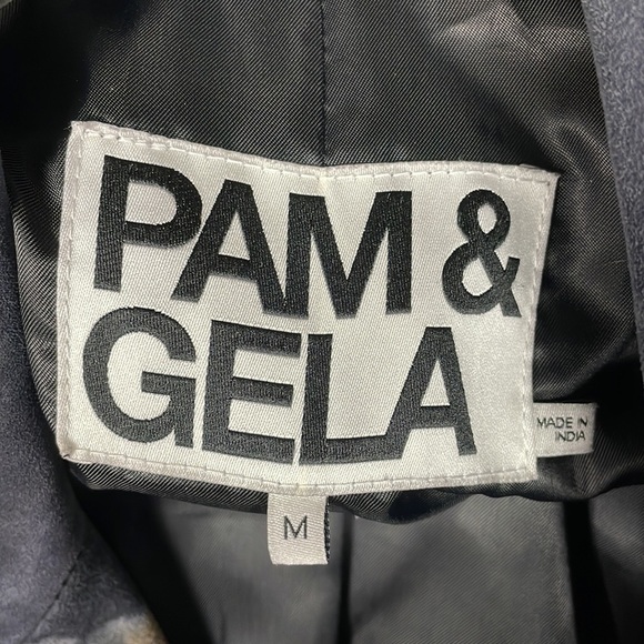 Pam & Gela Tie Dyed Leather Painted Floral Moto Biker Jacket Black Sz M - Picture 4 of 14